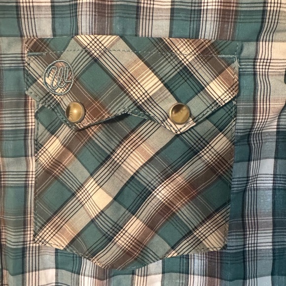 NWOT Boys Wrangler Retro Western Style Plaid Shirt Size L (10-12) - Picture 4 of 12